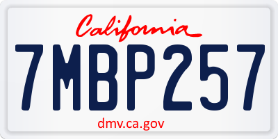 CA license plate 7MBP257