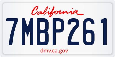 CA license plate 7MBP261