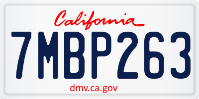 CA license plate 7MBP263