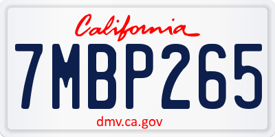 CA license plate 7MBP265