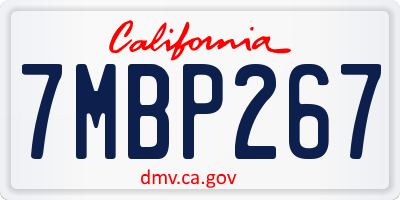 CA license plate 7MBP267