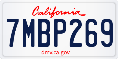 CA license plate 7MBP269