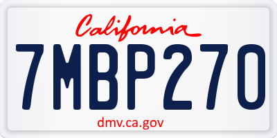 CA license plate 7MBP270
