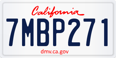 CA license plate 7MBP271