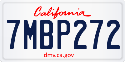 CA license plate 7MBP272