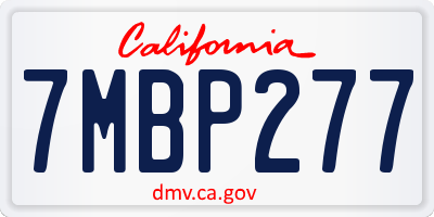 CA license plate 7MBP277