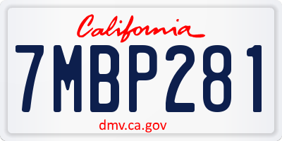 CA license plate 7MBP281