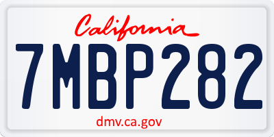 CA license plate 7MBP282