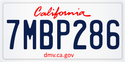CA license plate 7MBP286