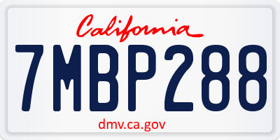 CA license plate 7MBP288