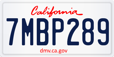 CA license plate 7MBP289