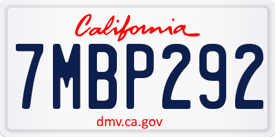 CA license plate 7MBP292