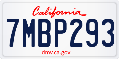 CA license plate 7MBP293