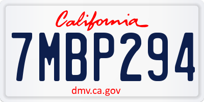 CA license plate 7MBP294
