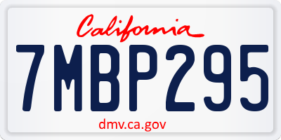 CA license plate 7MBP295