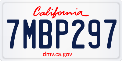 CA license plate 7MBP297