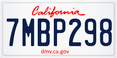 CA license plate 7MBP298