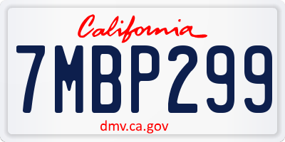 CA license plate 7MBP299