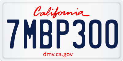 CA license plate 7MBP300