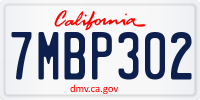 CA license plate 7MBP302