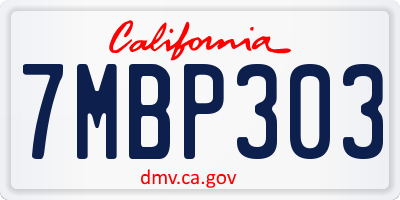 CA license plate 7MBP303