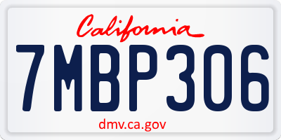 CA license plate 7MBP306