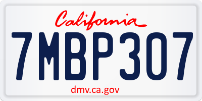 CA license plate 7MBP307
