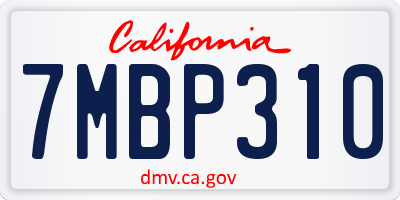CA license plate 7MBP310