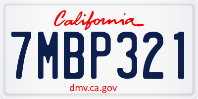 CA license plate 7MBP321