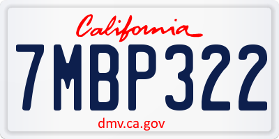 CA license plate 7MBP322