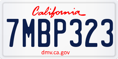 CA license plate 7MBP323