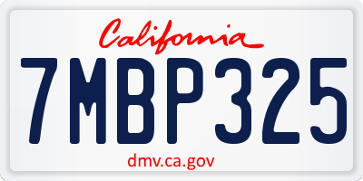 CA license plate 7MBP325