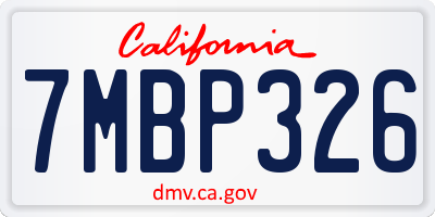 CA license plate 7MBP326