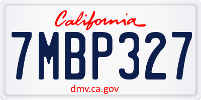CA license plate 7MBP327
