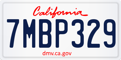 CA license plate 7MBP329