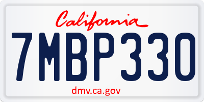 CA license plate 7MBP330