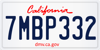 CA license plate 7MBP332