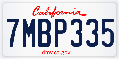 CA license plate 7MBP335