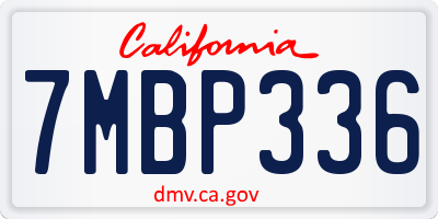 CA license plate 7MBP336