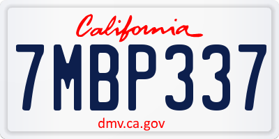 CA license plate 7MBP337
