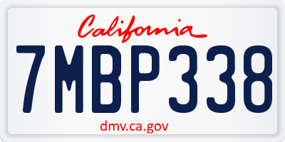 CA license plate 7MBP338