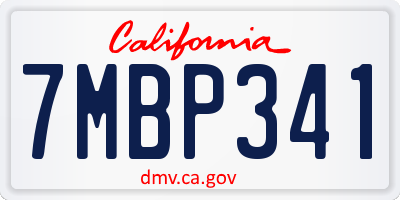 CA license plate 7MBP341