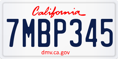 CA license plate 7MBP345