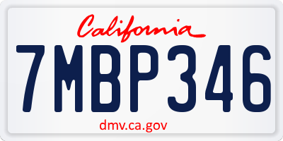 CA license plate 7MBP346