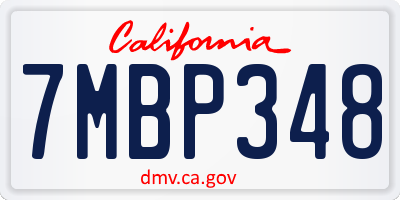 CA license plate 7MBP348
