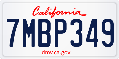 CA license plate 7MBP349