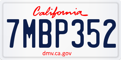 CA license plate 7MBP352