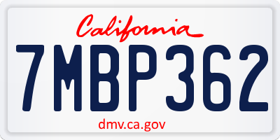 CA license plate 7MBP362