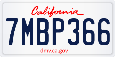 CA license plate 7MBP366
