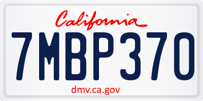 CA license plate 7MBP370